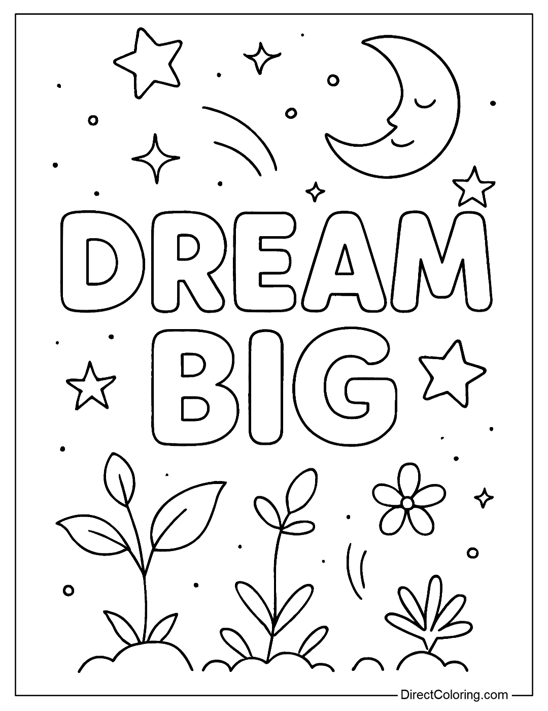 a coloring page with the words 